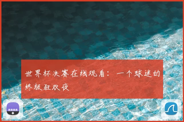 世界杯决赛在线观看:一个球迷的终极狂欢夜