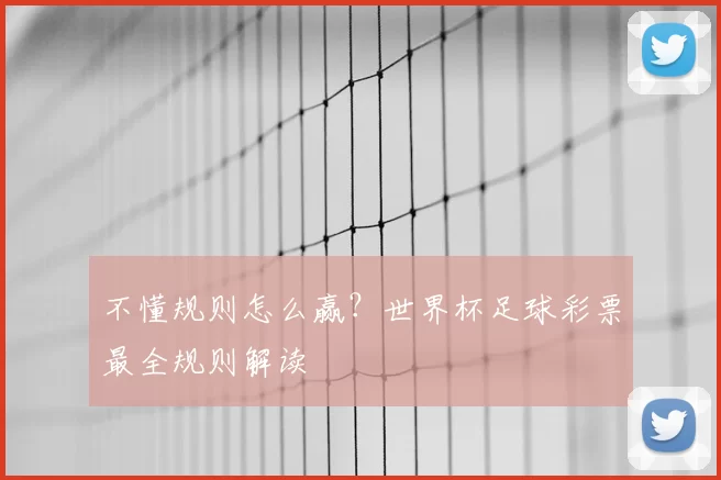 不懂规则怎么赢？世界杯足球彩票最全规则解读